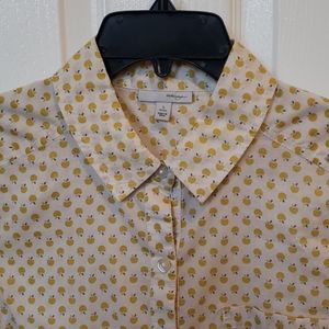 Halogen Apple Print Button Down Shirt